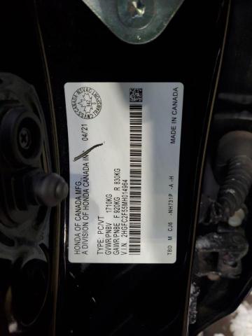 2HGFC2F55MH014964 - 2021 HONDA CIVIC LX BLACK photo 12