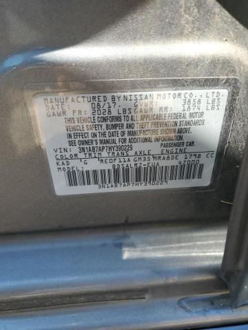 3N1AB7AP7HY390229 - 2017 NISSAN SENTRA S ნაცრისფერი ფოტო 12