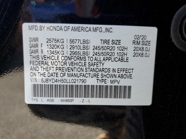 5J8YD4H50LL021790 - 2020 ACURA MDX TECHNOLOGY Schwarz Foto 13