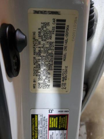 5YFBU4EE0DP121275 - 2013 TOYOTA COROLLA BASE თეთრი ფოტო 12