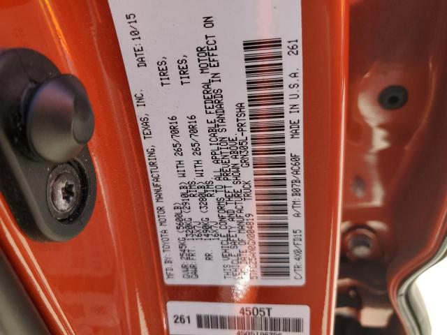 5TFCZ5AN0GX004819 - 2016 TOYOTA TACOMA DOUBLE CAB ORANGE photo 13