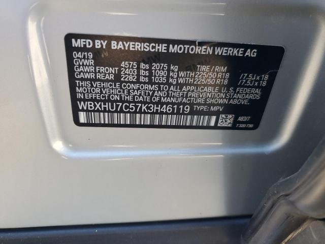 WBXHU7C57K3H46119 - 2019 BMW X1 SDRIVE28I SILVER photo 13