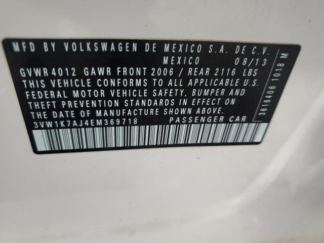 3VW1K7AJ4EM369718 - 2014 VOLKSWAGEN JETTA BASE Ağ foto 12