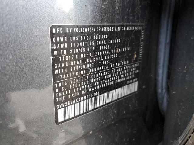 3VV2B7AXXMM115166 - 2021 VOLKSWAGEN TIGUAN SE GRAY photo 13