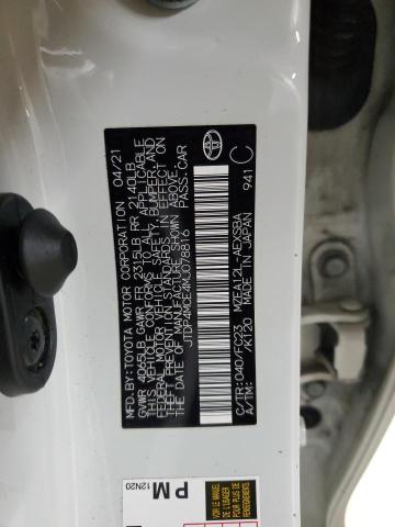 JTDP4MCE4MJ078816 - 2021 TOYOTA COROLLA SE 白色 照片 12