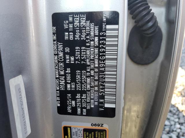 5XYZU3LA9EG192313 - 2014 HYUNDAI SANTA FE S SILVER photo 13