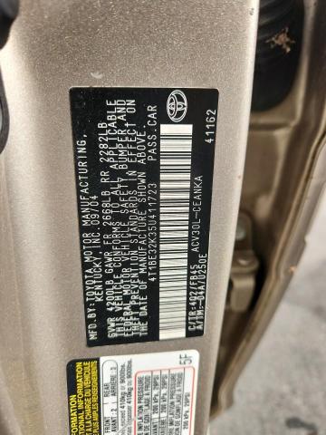 4T1BE32K35U411723 - 2005 TOYOTA CAMRY LE 米色 照片 12
