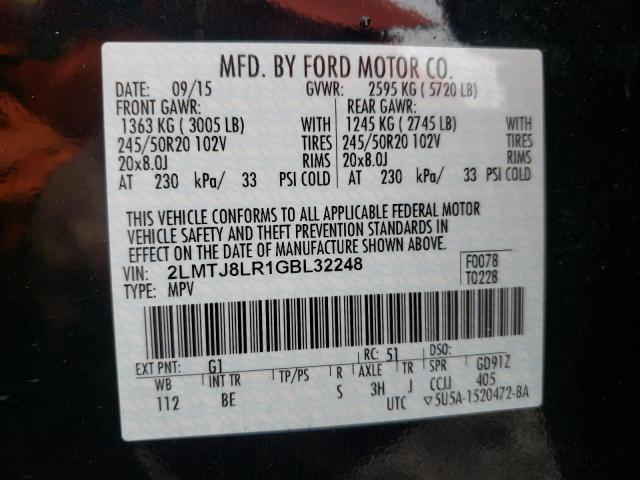 2LMTJ8LR1GBL32248 - 2016 LINCOLN MKX RESERVE BLACK photo 13