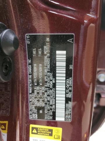 2T2BK1BAXFC335372 - 2015 LEXUS RX 350 BASE BURGUNDY photo 13