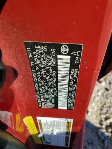 JTDBU4EE8B9163390 - 2011 TOYOTA COROLLA BASE RED photo 12