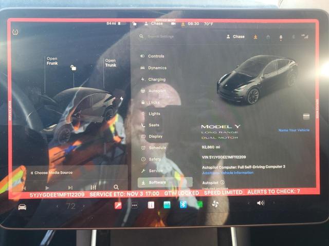 5YJYGDEE1MF112209 - 2021 TESLA MODEL Y BLACK photo 9