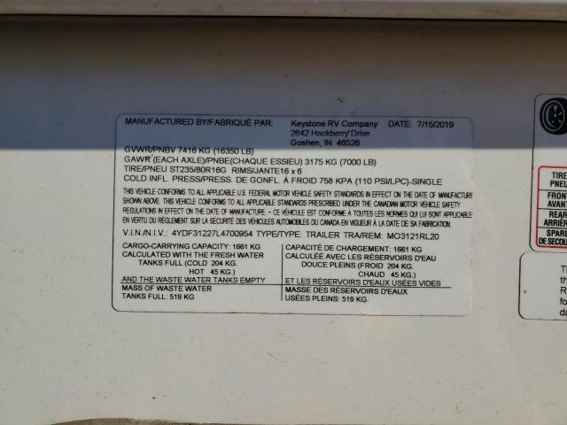 4YDF31227L4700954 - 2020 KEYSTONE MONTANA 双色 照片 10