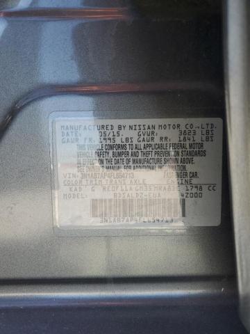 3N1AB7AP4FL654713 - 2015 NISSAN SENTRA S 灰色 照片 13