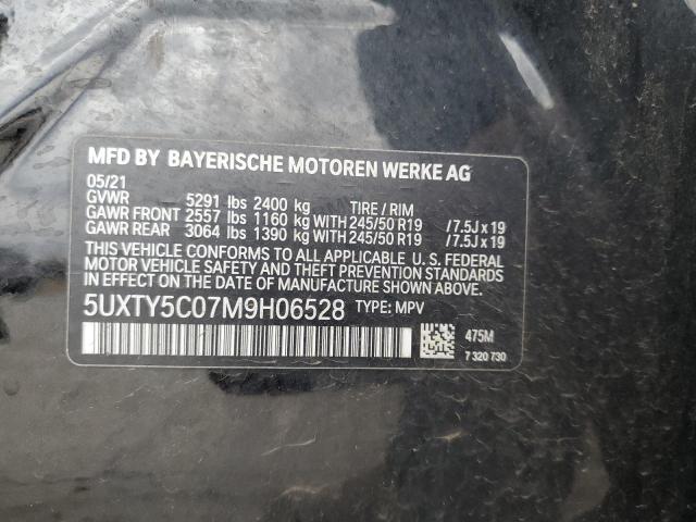 5UXTY5C07M9H06528 - 2021 BMW X3 XDRIVE30I შავი ფოტო 13