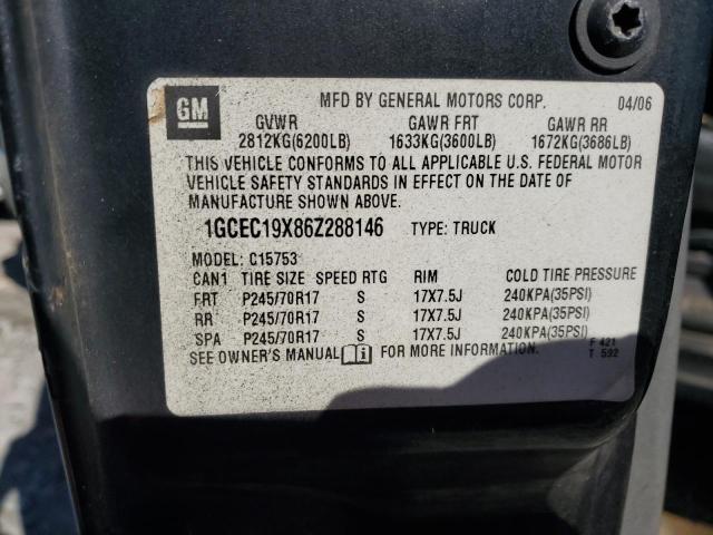 1GCEC19X86Z288146 - 2006 CHEVROLET SILVERADO C1500 黑色 照片 12