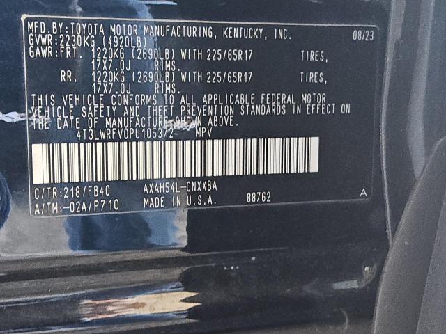 4T3LWRFV0PU105372 - 2023 TOYOTA RAV4 LE შავი ფოტო 14