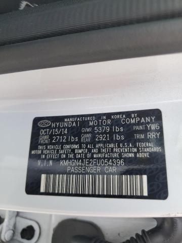 KMHGN4JE2FU054396 - 2015 HYUNDAI GENESIS 3.8L თეთრი ფოტო 12