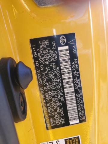 JTKJF5C74C3029036 - 2012 TOYOTA SCION TC YELLOW photo 12