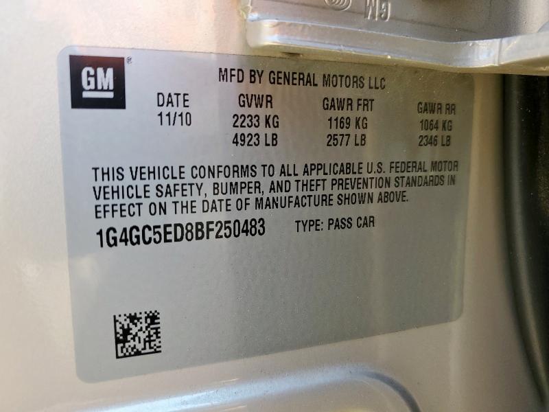 1G4GC5ED8BF250483 - 2011 BUICK LACROSSE CXL 米色 照片 13