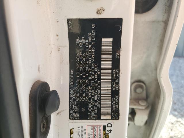 JTEDP21A940024024 - 2004 TOYOTA HIGHLANDER BASE Biały zdjęcie 13