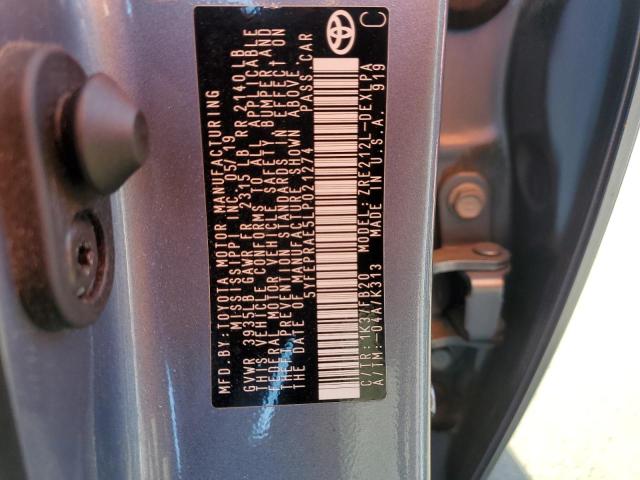 5YFEPRAE5LP021274 - 2020 TOYOTA COROLLA LE BLUE photo 13