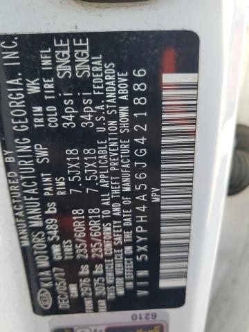 5XYPH4A56JG421886 - 2018 KIA SORENTO EX Weiß Foto 13