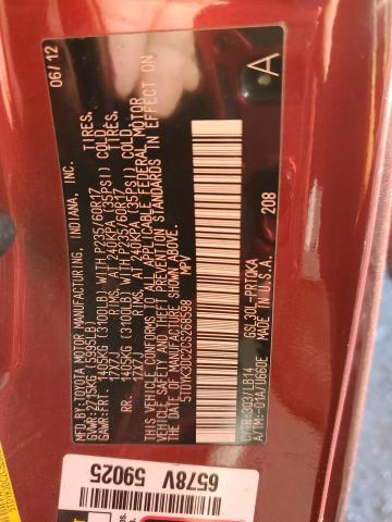 5TDYK3DC2CS268598 - 2012 TOYOTA SIENNA XLE Kırmızı fotoğraf 14