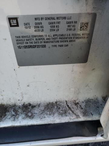 1G11D5SR5DF201938 - 2013 CHEVROLET MALIBU 1LT WHITE photo 12