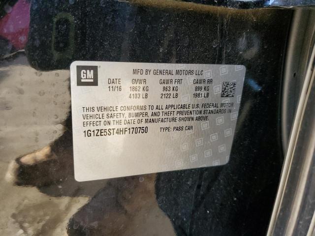 1G1ZE5ST4HF170750 - 2017 CHEVROLET MALIBU LT BLACK photo 13