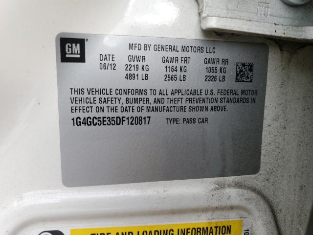 1G4GC5E35DF120817 - 2013 BUICK LACROSSE Blanc photo 12