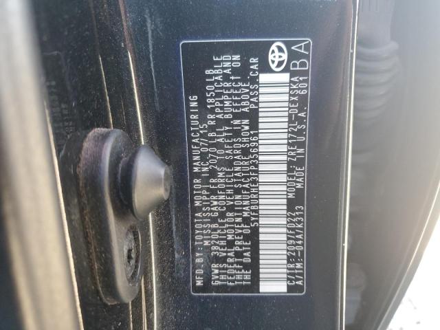 5YFBURHE3FP356961 - 2015 TOYOTA COROLLA L BLACK photo 12