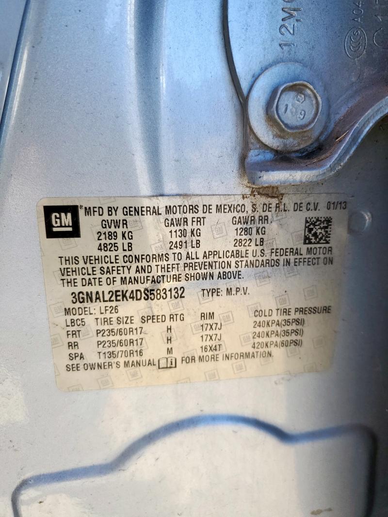 3GNAL2EK4DS583132 - 2013 CHEVROLET CAPTIVA LS Көк фото 13