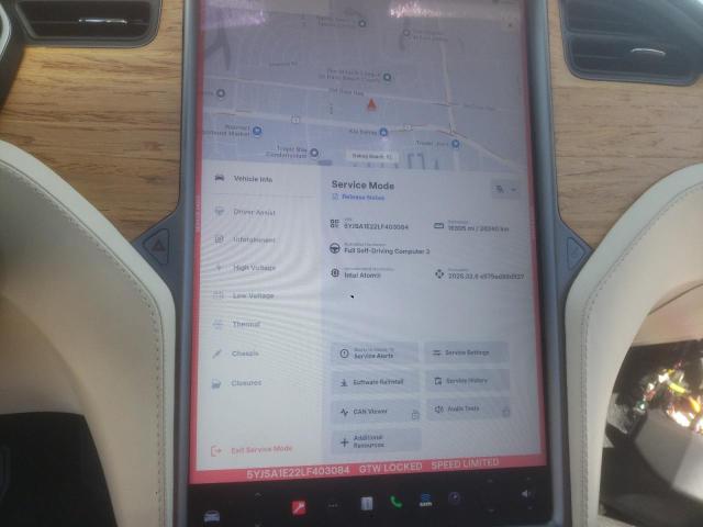 5YJSA1E22LF403084 - 2020 TESLA MODEL S Rojo foto 9