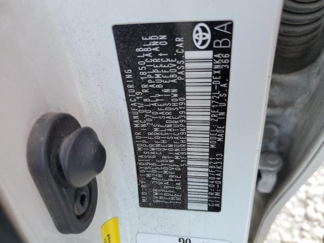 5YFBURHE9KP939190 - 2019 TOYOTA COROLLA L WHITE photo 13