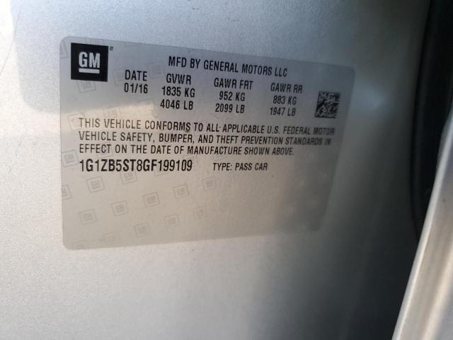 1G1ZB5ST8GF199109 - 2016 CHEVROLET MALIBU LS 银色 照片 12