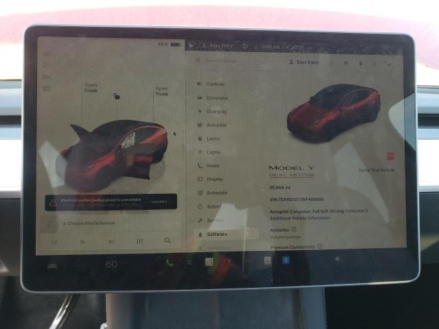 7SAYGDEF3NF466696 - 2022 TESLA MODEL Y RED photo 9
