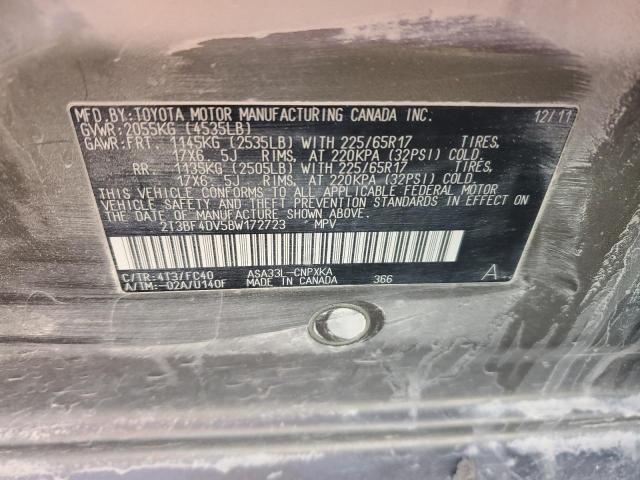 2T3BF4DV5BW172723 - 2011 TOYOTA RAV4 ნაცრისფერი ფოტო 13