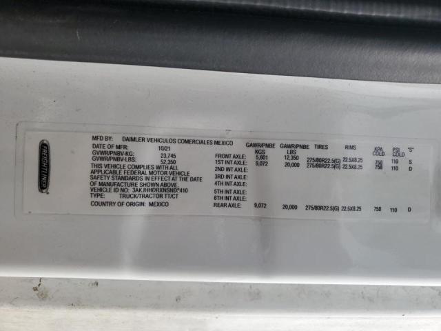 3AKJHHDRXNSND2410 - 2022 FREIGHTLINER CASCADIA 1 WHITE photo 19