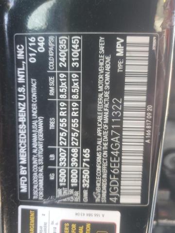 4JGDF6EE4GA711322 - 2016 MERCEDES-BENZ GL 450 4MATIC BLACK photo 13