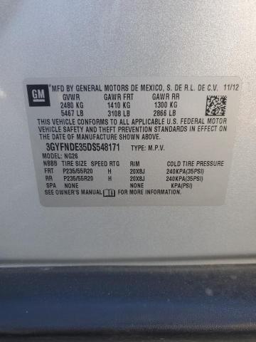 3GYFNDE35DS548171 - 2013 CADILLAC SRX PERFORMANCE COLLECTION SILVER photo 13