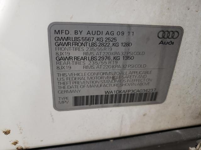 WA1DKAFP3CA034237 - 2012 AUDI Q5 PREMIUM PLUS WHITE photo 13