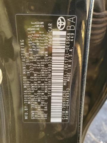 5YFBURHE9KP890329 - 2019 TOYOTA COROLLA L BLACK photo 13