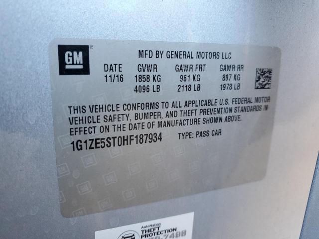 1G1ZE5ST0HF187934 - 2017 CHEVROLET MALIBU LT SILVER photo 12