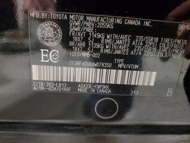 2T3RF4DV8AW078350 - 2010 TOYOTA RAV4 SPORT BLACK photo 13