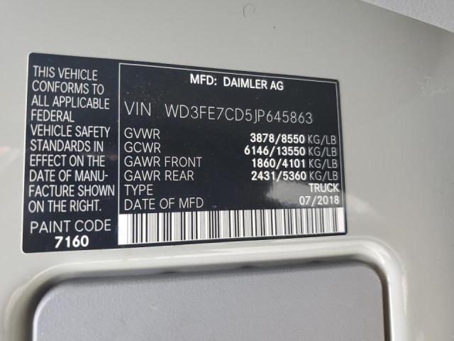 WD3FE7CD5JP645863 - 2018 MERCEDES-BENZ SPRINTER 2500 棕色 照片 13