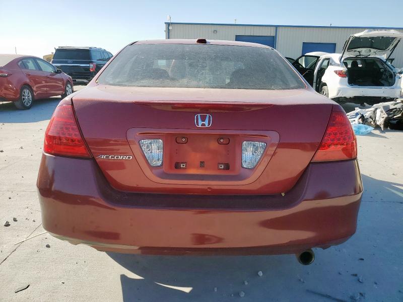 1HGCM56867A071012 - 2007 HONDA ACCORD EX RED photo 6