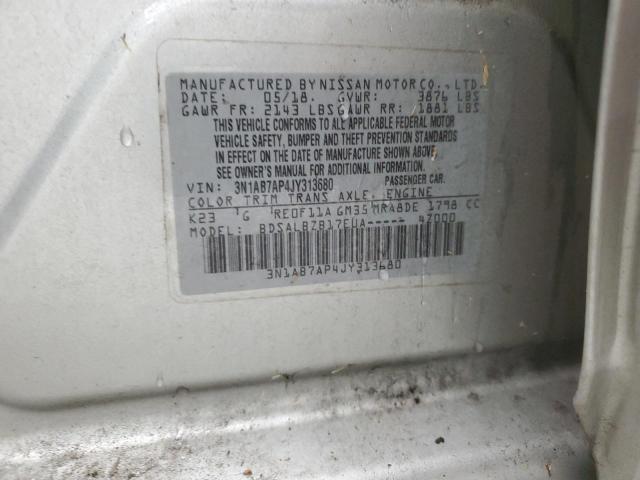 3N1AB7AP4JY313680 - 2018 NISSAN SENTRA S Gümüş foto 12