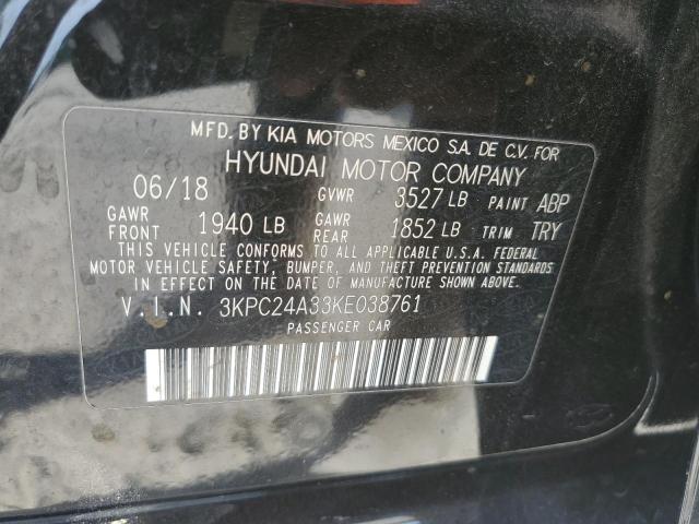 3KPC24A33KE038761 - 2019 HYUNDAI ACCENT SE Черный фото 12