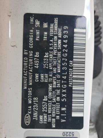 5XXGT4L35JG244939 - 2018 KIA OPTIMA LX WHITE photo 13