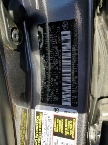 4T1B31HK5KU515773 - 2019 TOYOTA CAMRY LE ნაცრისფერი ფოტო 12